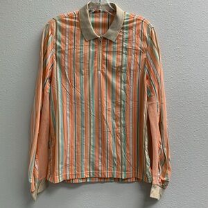 Vintage PGA Tour Stretch Striped Multicolor Golf Shirt Mesh Trim Women’s M